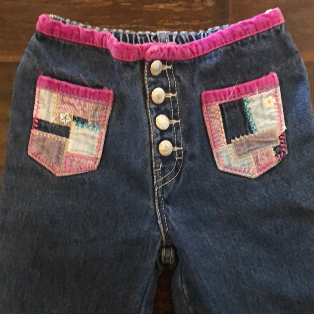 Vintage Girls quilted pocket jeans